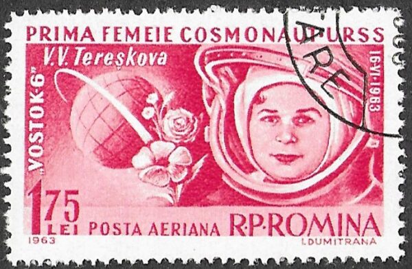 Romania. 1963 Airmail - Joint Flight of "Vostok 5" and "Vostok 6". 1.75L. Cancelled. Mi2172