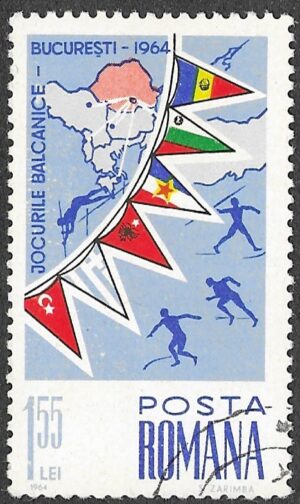 Romania. 1964 Balkan Games. 1.55L. Cancelled. Mi2304