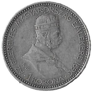 Hungary. 1896. 1 Korona - Francis Joseph I Millennium. Silver (.835). 5.00g. XF. KM487. C375. RI.15