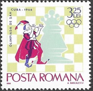 Romania. 1966 Chess Olympics, Havanna. 3.25L. MNH. Mi2483