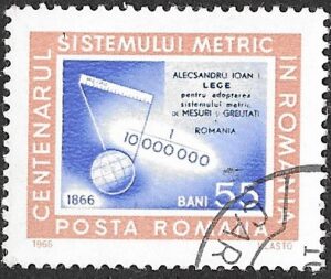 Romania. 1966 The 100th Anniversary of the Metric System. 55B. Cancelled. Mi2533