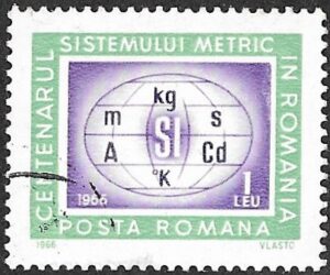 Romania. 1966 The 100th Anniversary of the Metric System. 1L. Cancelled. Mi2534