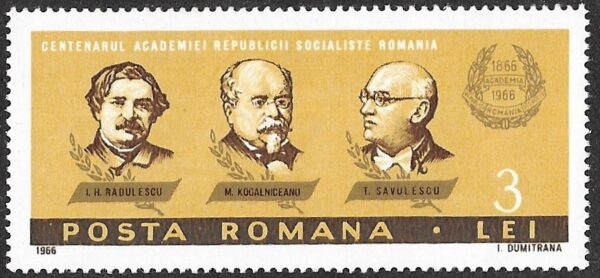 Romania. 1966 The 100th Anniversary of the Romanian Academy of Science. 3L. MNH. Mi2543