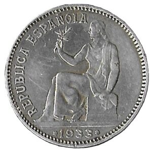 Spain. 1933. 1 Peseta - II Republic. Silver (.835). 4.97g. XF. KM750. C374. RI.15