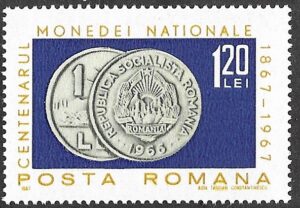 Romania. 1967 The 100th Anniversary of the National Coins. 1.20L. MNH. Mi2590