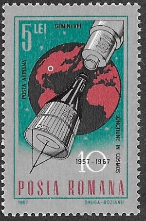 Romania. 1967 The 10th Anniversary of Space Exploration. 5L. MNH. Mi2567