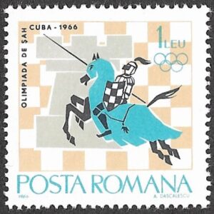 Romania. 1966 Chess Olympics, Havanna. 1L. MNH. Mi2481