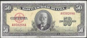 Cuba. 1950. 50 Pesos. XF. P81. B39. RI.35