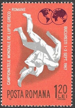 Romania. 1967 World Wrestling Championships. 1.20L. MNH. Mi 2616