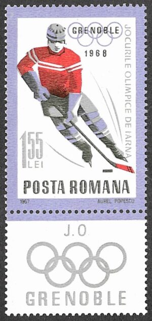Romania. 1967 Olympic Winter Games - Grenoble 1968, France. 1.55L. MNH. Mi 2624