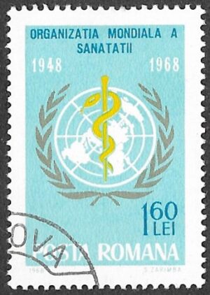 Romania. 1968 The 20th Anniversary of the World Health Organization. 1.60L. MNH. Mi 2675