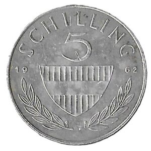 Austria. 1962. 5 Schilling. Silver (.640). 5.20g. XF. C411. RI.6