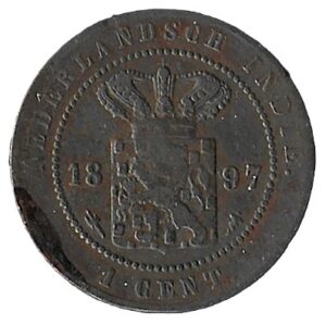 Netherlands East Indies. 1897. 1 Cent. Copper. 4.36g. VF. C418. RI.9