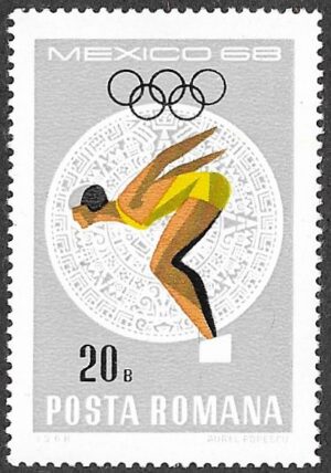 Romania. 1968 Olympic Games - Mexico City, Mexico. 20B. MNH. Mi 2698