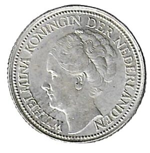 Netherlands. 1941. 25 Cents - Wilhelmina. Silver (.640). 3.59g. XF. C413. RI.6