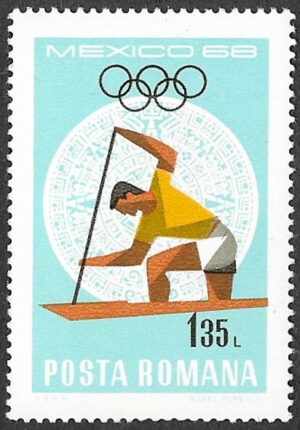 Romania. 1968 Olympic Games - Mexico City, Mexico. 1.35L. MNH. Mi 2703