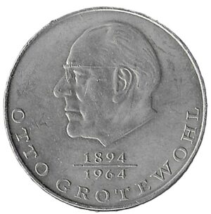 East Germany. 1973. 20 Mark Otto Grotewohl. 14.90g. Nickel Brass. XF. C497. RI.11