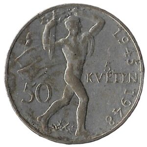 Czechoslovakia. 1948. 50 Korun Prague Uprising. 10.01g. Silver (.500). VF. C455. RI.14