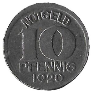 Germany. Halle an der Saale. 1920. 10 Pfennigs - Halle. 3.04g. Iron. VF. C538. RI.24