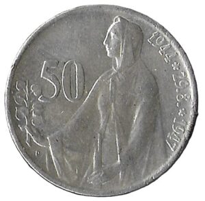 Czechoslovakia. 1948. 50 Korun Prague Uprising. 10.01g. Silver (.500). VF. C455. RI.14