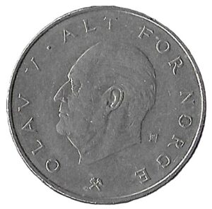 Norway. 1980. 1 Krone - Olav V. 6.99g. Copper-Nickel. XF. C537. RI.4