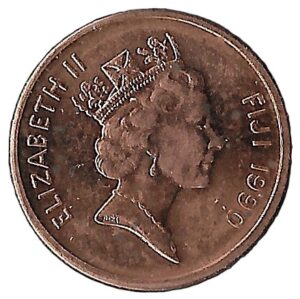 Fiji. 1991. 1 Cent - Elizabeth II 3rd portrait. 1.61g. Copper Plated Zince. Au. C470. RI.6