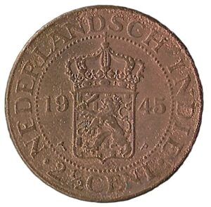 Netherlands East Indies. 1969. 2½ Cents. 12.45g. Brass. XF. C518. RI.7