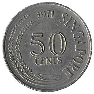 Singapore. 1971. 50 Cents. 9.19g. Copper-Nickel. XF. C505. RI.5