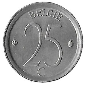 Belgium. 1972. 25 Centimes - Baudouin I Dutch text. 1.82g. Copper-Nickel. XF. C525. RI.4