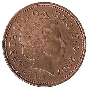 United Kingdom. 2007. 1 Penny - Elizabeth II 4th portrait. 3.56g. Copper plated steel. Au. C476. RI.2
