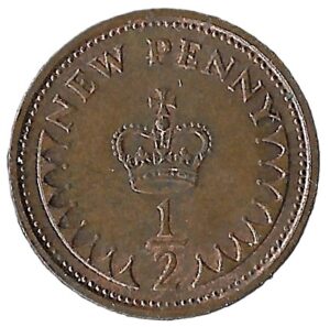 United Kingdom. 1976. ½ New Penny - Elizabeth II 2nd portrait. 1.84g. Bronze. XF. C542. RI.3