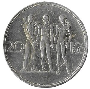 Czechoslovakia. 1933. 20 Korun. 12.08g. Silver (.700). XF. C454. RI.12