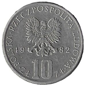 Poland. 1982. 10 Zlotys Bolesław Prus. 7.75g. Copper-Nickel. Unc. C500. RI.4