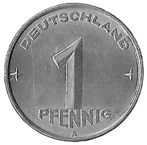 East Germany. 1952. 1 Pfennig. 0.75g. Aluminium. Unc. C508. RI.5