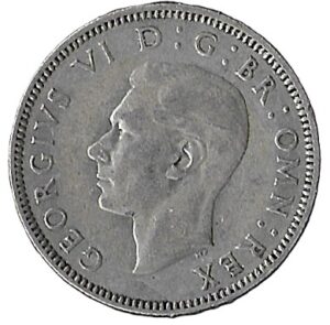 United Kingdom. 1939. 1 Shilling - George VI English crest. 5.61g. Silver (.500). XF. C461. RI.5
