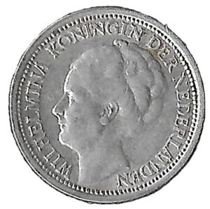 Netherlands. 1937. 10 Cents - Wilhelmina. 1.40g. Silver (.640). XF. C477. RI.4