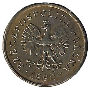 Poland. 1992. 2 Grosze non-magnetic. 2.13g. Brass. XF. C529. RI.3