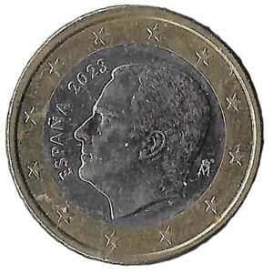 Spain. 2023. 1 Euro - Philip VI. 7.45g. Bimetallic. Xf. C576. RI.4