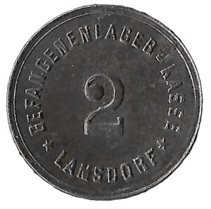 Germany. 1914. 2 Pfennigs - Lamsdorf Gefangenenlagerkasse. 2.30g. Iron. XF. C560. RI.97