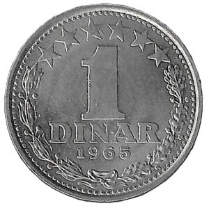 Yugoslavia. 1965. 1 Dinar. 3.90g. Copper-Nickel. Au. C567. RI.3