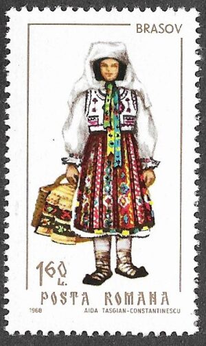 Romania. 1968 Folk Costumes. 1.60L. MNH. Mi 2736