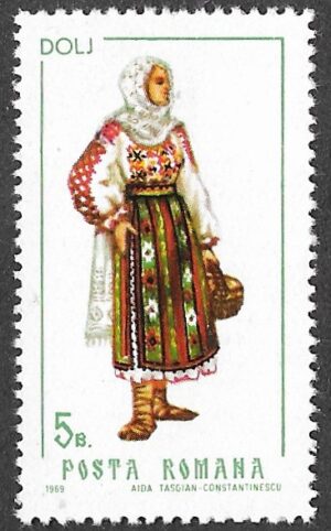 Romania. 1969 Folk Costumes. 5BL. MNH. Mi 2739