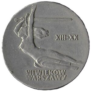 Poland. 1965. 10 Zlotys 700th Anniversary of Warsaw - Nike. 12.73g. Copper-Nickel. VF. C589. RI.10