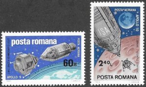 Romania. 1969 Apollo 9 and Apollo 10. MNH. Mi 2779-2780
