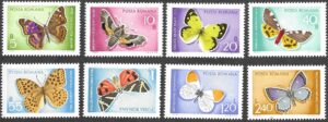 Romania. 1969 Butterflies & Moths. MNH. Mi 2771-2778