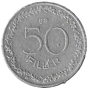 Hungary. 1948. 50 Fillér. 1.38g. Aluminium. XF. C584. RI.13