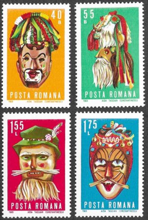 Romania. 1969 Masks. MNH. Mi 2804-2807