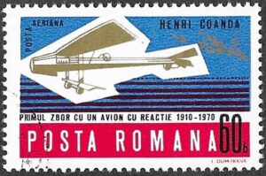 Romania. 1970 Airmail. Flying Pioneer Henry Coanda. MH. Mi 2896