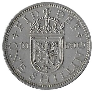 United Kingdom. 1959. 1 Shilling - Elizabeth II Scottish shield. 5.66g. Copper-Nickel. Xf. C602. RI.3