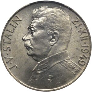 Czechoslovakia. 1949. 50 Korun Josef V. Stalin. 9.93g. Silver .500. Unc. C632. RI.15